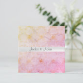 Elégante Faire-part de mariage en marbre rose pêch (Debout devant)