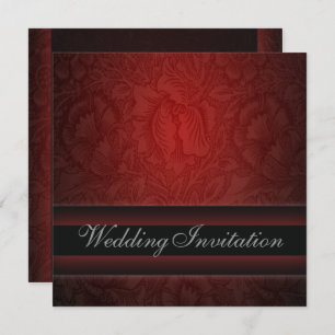 Elégante Faire-part de mariage florale bordeaux da