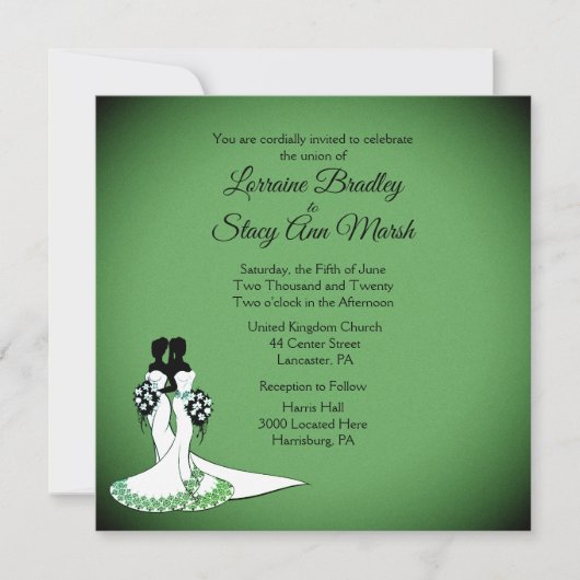 Élégante Faire-part de mariage lesbienne (Devant)