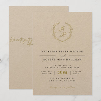 Élégante Faire-part de mariage minimaliste, sur un