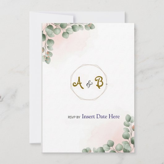 Elégante Faire-part de mariage moderne de luxe | A (Dos)