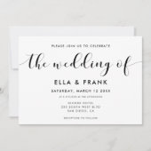 Elégante faire-part de mariage noire et blanche (Devant)