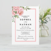 Élégante Faire-part de mariage rose | Romantique (Debout devant)