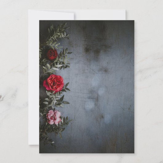 Elégante Faire-part de mariage rustique noir et or (Dos)