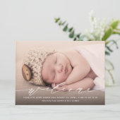 Élégante Faire-part de naissance de calligraphie (Debout devant)