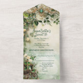 Élégante Fairytale Sweet 16 Invitation tout-en-un (À l'intérieur)