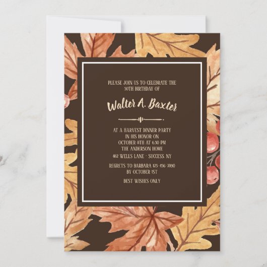 Elegante Fall Leaves uitnodiging (Voorkant)