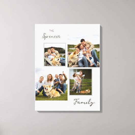 Elegante Familie Foto's Collage Decor Canvas Print (Voorkant)