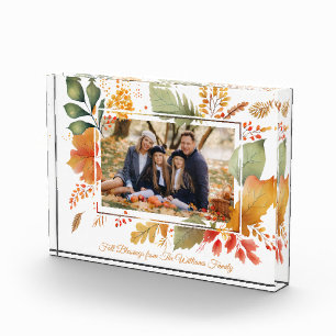 Elegante familie Thanksgiving val bladeren Fotoblokken