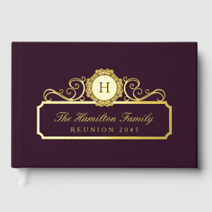 Elégante Famille Retrouvailles Or Monogramme Vin B