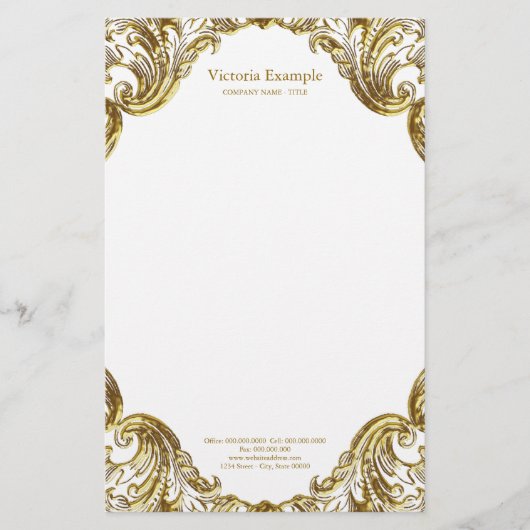 Elegante Fancy gouden werveling Briefpapier (Voorkant)