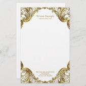 Elegante Fancy gouden werveling Briefpapier (Voorkant / Achterkant)