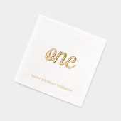 Elegante Fancy One 1st Birthday Gold Foil servette Folie Servetten (Links)