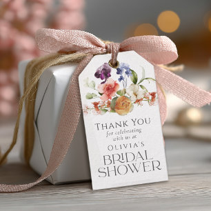 Elegante Fantasie Bloemrijke Bruiloft Feest Cadeaulabel