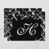 Elegante Fantasie Swirl Trouw Uitnodiging (Voorkant / Achterkant)