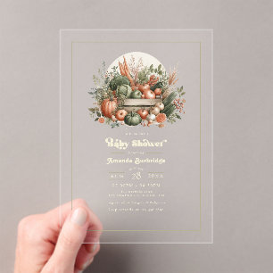 Elegante Farmers Market Baby Shower Acryl Uitnodigingen