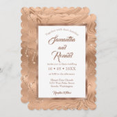 Elegante Faux Copper Folie Bruiloft Uitnodiging (Voorkant / Achterkant)