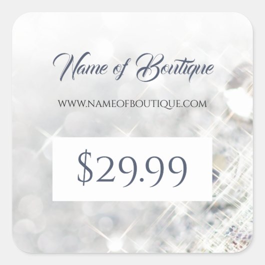Elegante FAUX Diamond Glitter Sparkle Prijs Labels (Voorkant)