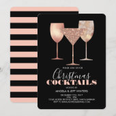 Elegante faux glitter kerstcocktails kaart (Voorkant / Achterkant)