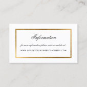 Elegante Faux Gold Border Informatie Website Visitekaartje (Voorkant)
