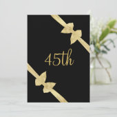 Elegante Faux Gold Bows 45e verjaardag Kaart (Staand voorkant)