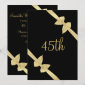 Elegante Faux Gold Bows 45e verjaardag Kaart (Voorkant / Achterkant)