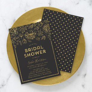 Elégante Faux Gold Floral Bridal Shower Invitation