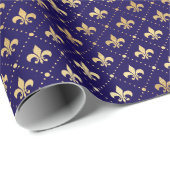 Elegante Faux Gold Foil Patroon Kerstmis Cadeaupapier (Rol Hoek)