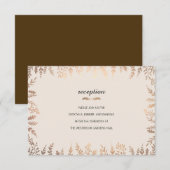 Elegante Faux Gold Foliage Insert Kaart (Voorkant / Achterkant)