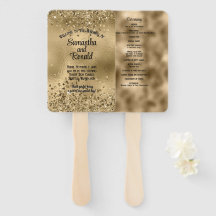 Elegante Faux Gold Glitter en Folie Trouwprogramma