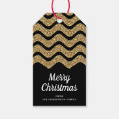 Elegante Faux Gold Glitter Vrolijk Kerstfeest Cadeaulabel (Voorkant)