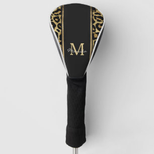 Elegante Faux Gold Leopard Animal Print gepersonal Golfheadcover