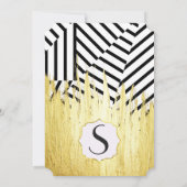 Elegante Faux Gold Paint Strokes & Stripes Patroon Kaart (Achterkant)