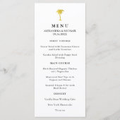 Elegante Faux Gold Palm Bruiloft Menu (Voorkant)