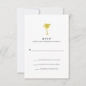 Elegante Faux Gold Palm Bruiloft RSVP (Voorkant)