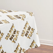 Elegante Faux Gold Typografie Gelukkig Nieuwjaar Tafelkleed (Voorbeeld)