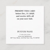 Elegante Faux Golden Roos Salon Coupon (Achterkant)