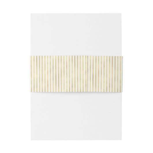 Elegante Faux Goud en Witte Strepen Uitnodigingen Wikkel (Achterkant Voorbeeld)