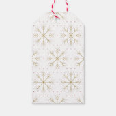 Elegante Faux Goud Rode Sneeuwvlok Cadeaulabel (Achterkant)