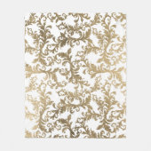 Elegante faux gouden bloemendamast fleece deken (Voorkant)