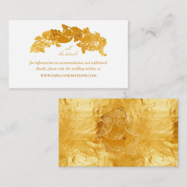Elegante Faux Gouden Folie Barok Bruiloft Website Informatiekaartje