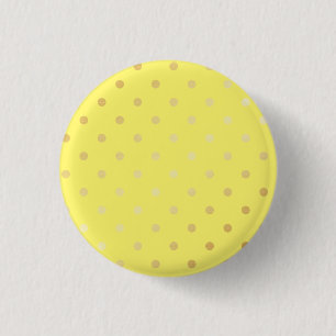 Elegante faux gouden gele polka stippen ronde button 3,2 cm