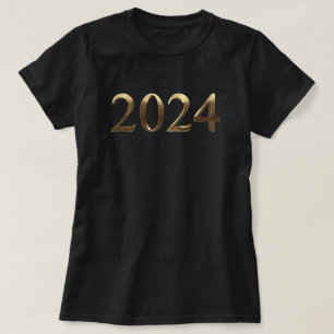 Elegante Faux Gouden Nummers Gelukkig Nieuwjaar 20 T-shirt