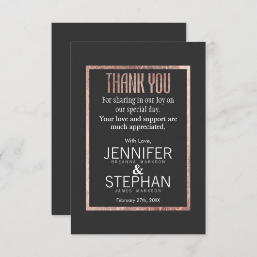 Elegante Faux nam Goud dankt u Kaarten toe (Voorkant / Achterkant)