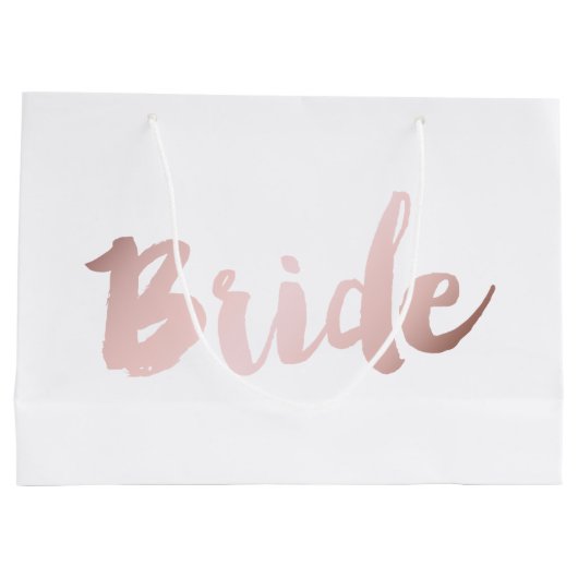 Elegante faux roze roos goud "bruid" groot cadeauzakje (Achterkant)