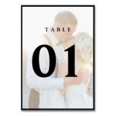 Elegante Faux Vellum Overlay Foto Trouwtafel N Kaart (Voorkant)