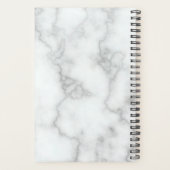 Elegante Faux White Marble Monogrammed 2025 Planner (Achterkant)