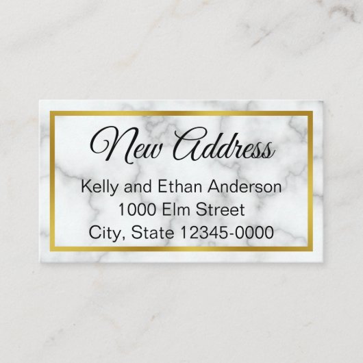 Elegante Faux wit marmer bewegende aankondiging (Voorkant)