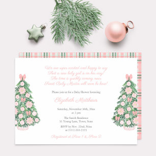 Elegante Feestdagen Waterverf Meisje Baby shower P Kaart