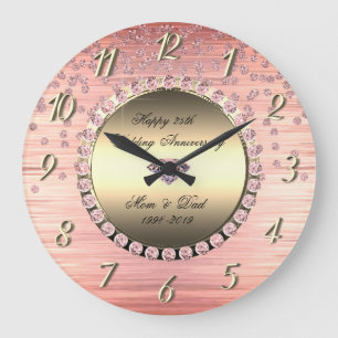 Elegante feestelijke diamanten 25e trouwdag grote klok